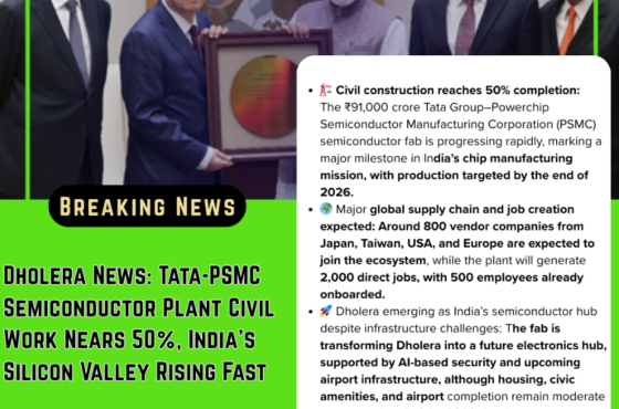 Dholera News: Tata Semiconductor Plant Construction Reaches 50% Completion